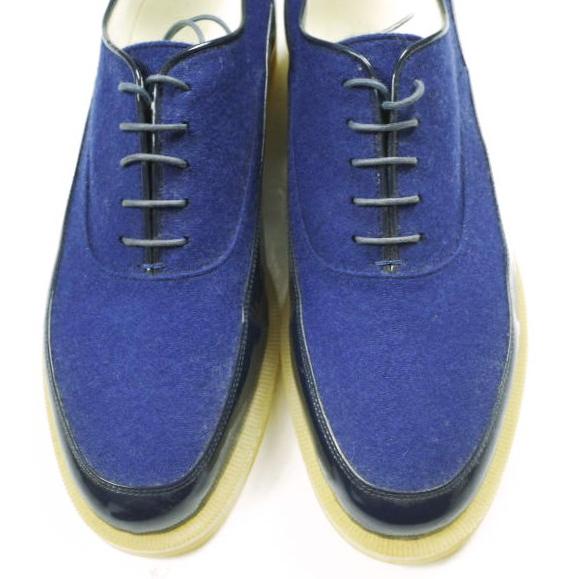 NIT ニト 日本製 ウール＆パテントレザーコンビネーション プレーントゥシューズ NIT12AW-ESH01 42(27cm) BLUE シューズ g25542 |  | 04