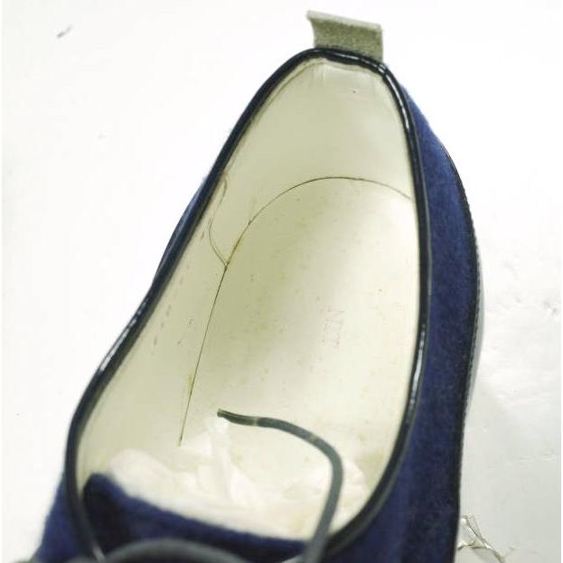 NIT ニト 日本製 ウール＆パテントレザーコンビネーション プレーントゥシューズ NIT12AW-ESH01 42(27cm) BLUE シューズ g25542 |  | 06