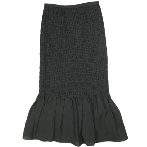 BEAUTY＆YOUTH UNITED ARROWS ビューティーアンドユース セルロースナイロン シャーリング ロングスカート 1624-105-3685 BLACK g25563 | 