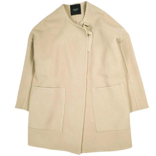 UNUSED アンユーズド 日本製 Collarless Coat BIGシルエット ウールノーカラーストラップコート US1213 2 CAMEL 定価107,800円 アウター | 