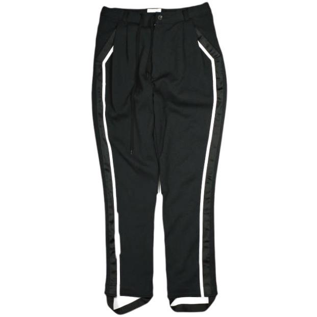 BED J.W. FORD ベッドフォード 日本製 CLOSET 03 4タックサイドライントラックパンツ 1 BLACK ジャージー トラウザーズ ボトムス g25578 | 