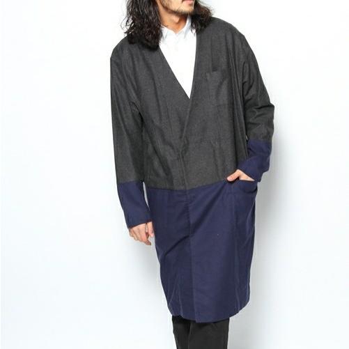 FACETASM ファセッタズム 日本製 バイカラーノーカラーコート 0A-C0-U01 S CHARCOAL/NAVY ガウン カーディガン アウター g25587 |  | 02