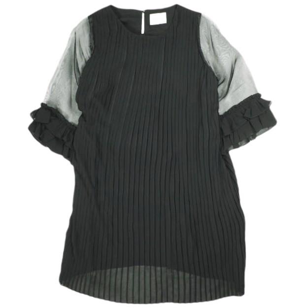 CAROLINA GLASER カロリナグレイサー シフォンプリーツワンピース 62-26-0060-286 ONE SIZE ブラック ドレス BEAMS 高畑充希着用 トップス | 