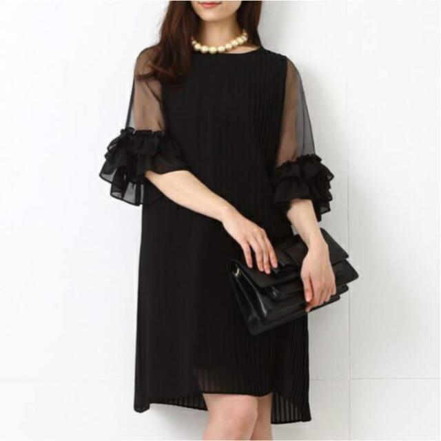 CAROLINA GLASER カロリナグレイサー シフォンプリーツワンピース 62-26-0060-286 ONE SIZE ブラック ドレス BEAMS 高畑充希着用 トップス |  | 02