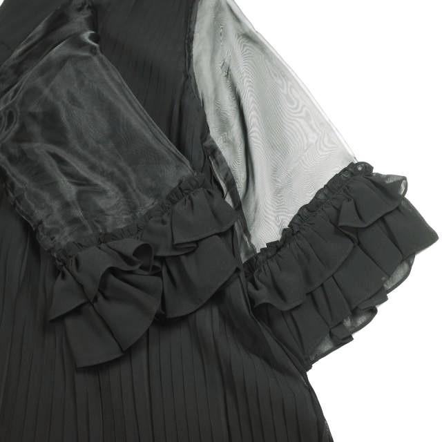 CAROLINA GLASER カロリナグレイサー シフォンプリーツワンピース 62-26-0060-286 ONE SIZE ブラック ドレス BEAMS 高畑充希着用 トップス |  | 06