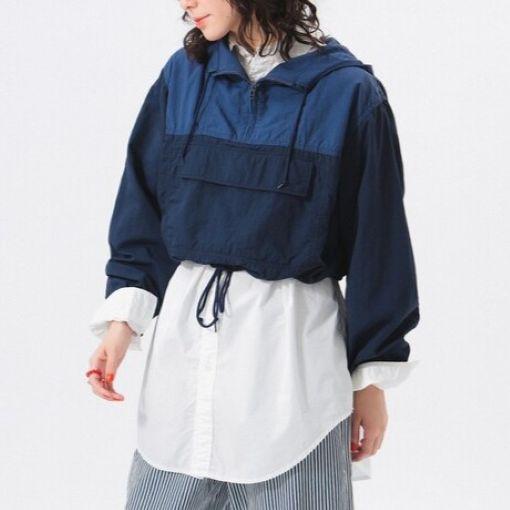 BEAMS BOY ビームスボーイ 25SS 2トーンアノラック 13-18-0378-120 ONE SIZE NAVY ナイロン パーカー トップス g25632 |  | 02