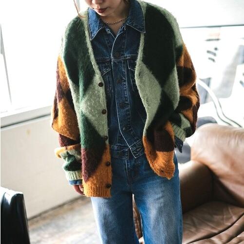 B:MING by BEAMS ビーミング バイ ビームス 24AW ambiance Shaggy Diamond Pattern Cardigan シャギーダイアモンドパターンカーディガン |  | 02