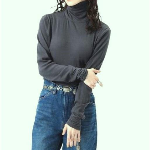 新品 BEAMS BOY ビームスボーイ 24AW 日本製 リブタートルロングスリーブカットソー 13-14-0465-101 ONE SIZE CHARCOAL GRAY 長袖 g25652 |  | 02