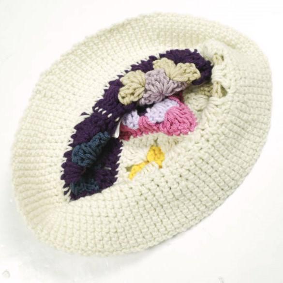 G.B CALIFORNIA ジービーカリフォルニア アメリカ製 FLOWER BUCKET HAT 1点物 ハンドニットバケットハット IVORY/PURPLE(ASSORT) BEAMS BOY |  | 04