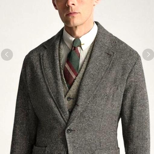 RRL ダブルアールエル アンコンストラクテッド ヘリンボーン スポーツコート 782944777001 M Greige Double RL ジャケット 定価143,000円 |  | 02