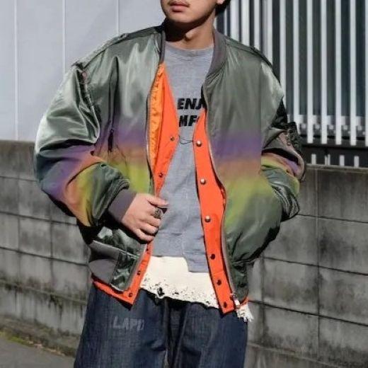 SEVESKIG セヴシグ 25SS DETACHABLE MA-01 VER RAINBOW デタッチャブルMA-1ジャケット レインボー L KHAKI 定価105,600円 L-2B フライト |  | 02