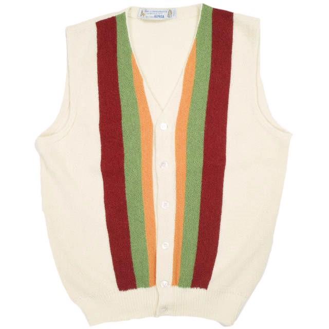FANNI LEMMERMAYER ファンニレマメイヤー BEAMS CUSTOM ORDER ALPACA STRIPE KNIT VEST パール編み 4色ストライプ アルパカニットベスト | 