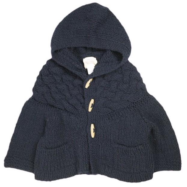 TORI-TO x BEAMS BOY トリト ビームスボーイ 別注 ケーブル編みニットショートダッフルコート 13-15-0269-702 36(M) NAVY ブルゾン | 