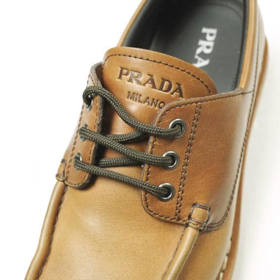 PRADA プラダ イタリア製 カーフレザーモックトゥレースアップシューズ 2EE416 070 81/2(27.5cm) COGNAC 外羽根 シューズ g25769 |  | 05