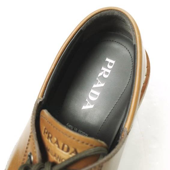 PRADA プラダ イタリア製 カーフレザーモックトゥレースアップシューズ 2EE416 070 81/2(27.5cm) COGNAC 外羽根 シューズ g25769 |  | 06