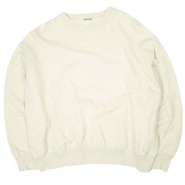 AURALEE オーラリー 21AW 日本製 ELASTIC HIGH GAUGE SWEAT P/O エラスティックハイゲージスウェットプルオーバー A21AP02NU 1 BEIGE | 