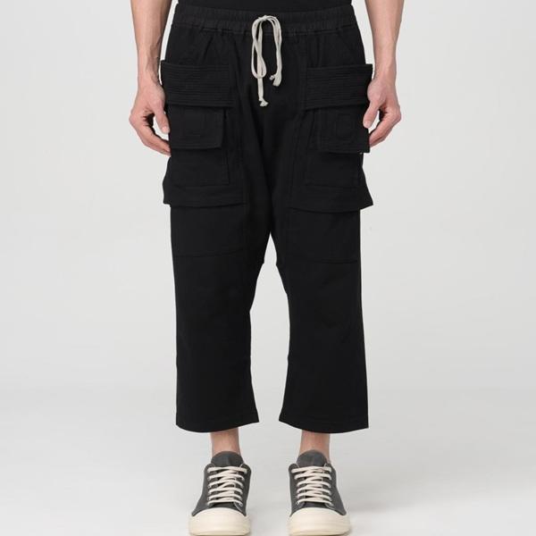 DRKSHDW ダークシャドウ 24SS CREATCH CARGO CROPPED DRAWSTRING PANTS ドローストリングパンツ DU01D1371-RIG M BLK Rick Owens サルエル |  | 02