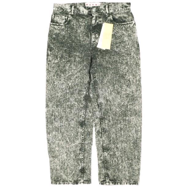 MARNI マルニ 24SS イタリア製 MARBLE DYED DENIM マーブルダイ ワイドデニムパンツ PAJD0425A0 USCT87 40 BLACK ジーンズ Wide Leg Denim | 