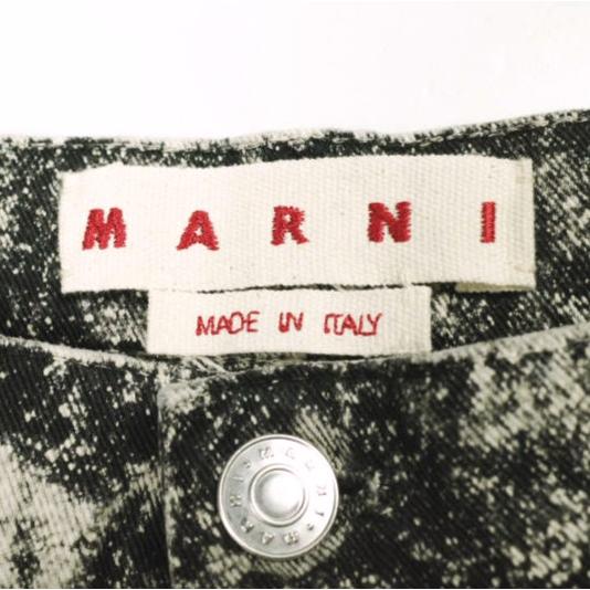 MARNI マルニ 24SS イタリア製 MARBLE DYED DENIM マーブルダイ ワイドデニムパンツ PAJD0425A0 USCT87 40 BLACK ジーンズ Wide Leg Denim |  | 03