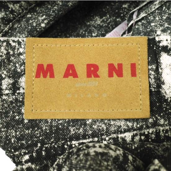 MARNI マルニ 24SS イタリア製 MARBLE DYED DENIM マーブルダイ ワイドデニムパンツ PAJD0425A0 USCT87 40 BLACK ジーンズ Wide Leg Denim |  | 07