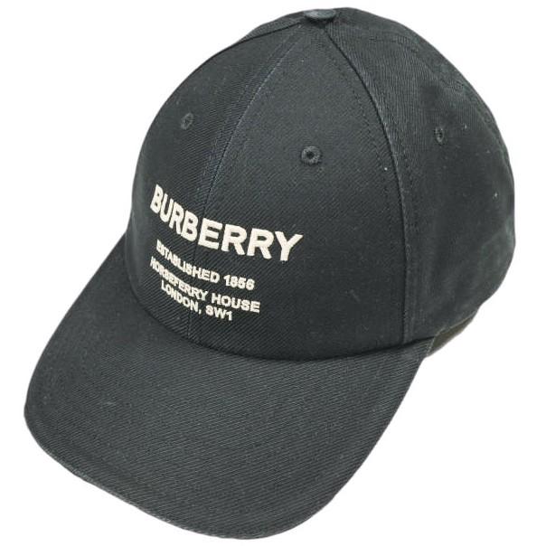 BURBERRY バーバリー イタリア製 ホースフェリー刺繍 ベースボールキャップ 8057625 1001 L(59cm) BLACK/BEIGE(B1047) 定価47,300円 帽子 | 