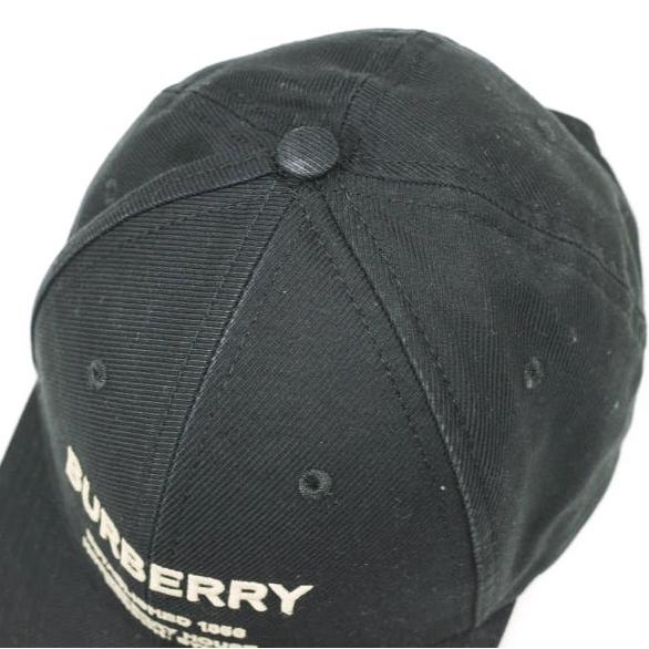 BURBERRY バーバリー イタリア製 ホースフェリー刺繍 ベースボールキャップ 8057625 1001 L(59cm) BLACK/BEIGE(B1047) 定価47,300円 帽子 |  | 03