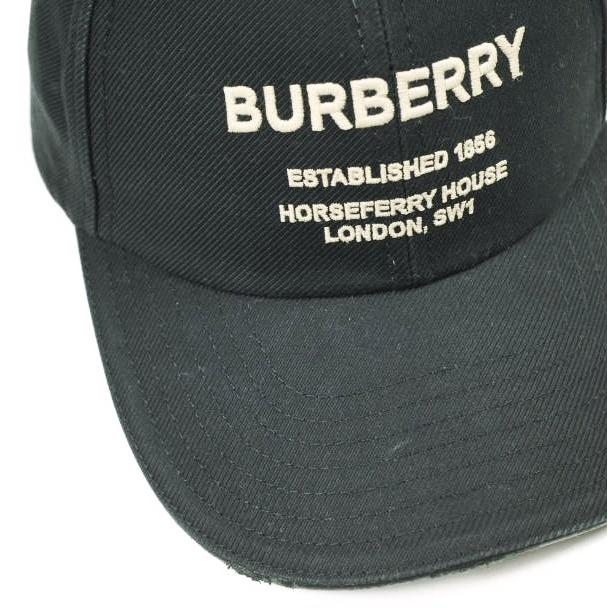 BURBERRY バーバリー イタリア製 ホースフェリー刺繍 ベースボールキャップ 8057625 1001 L(59cm) BLACK/BEIGE(B1047) 定価47,300円 帽子 |  | 04