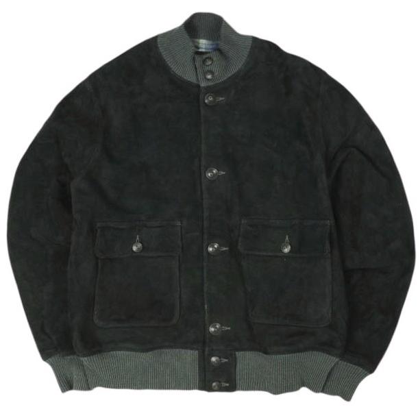 新品 RRL ダブルアールエル 25AW スエードボンバージャケット M Vintage Black Double RL ディアスキン レザージャケット 定価401,500円 | 