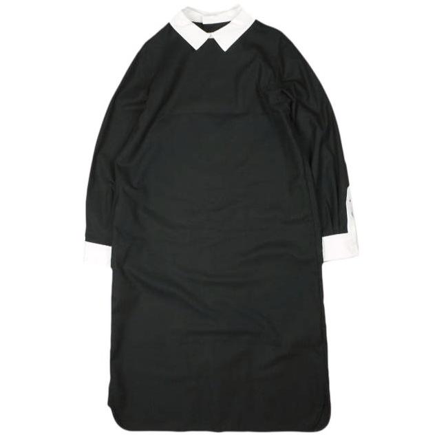BEAMS BOY ビームスボーイ 19AW ヘリンボーンクレリックシャツワンピース 13-26-0798-803 ONE SIZE BLACK トップス g25837 | 