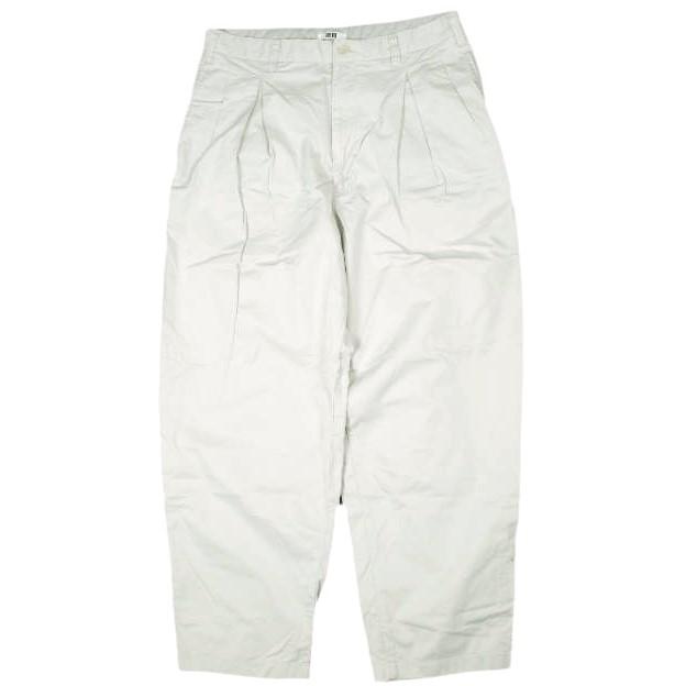 UNIQLO U ユニクロユー タックワイドパンツ 321-475596 85 LIGHT GRAY Christophe Lemaire クリストフルメール ジップフライ ボトムス | 