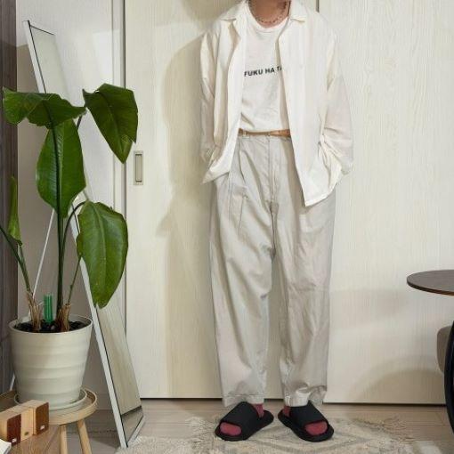 UNIQLO U ユニクロユー タックワイドパンツ 321-475596 85 LIGHT GRAY Christophe Lemaire クリストフルメール ジップフライ ボトムス |  | 02