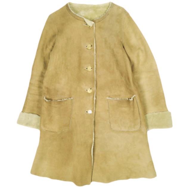 UNKNOWN アンノウン イギリス製 ノーカラームートンコート 64-19-0072-594 8 Light Brown 定価253,000円 アウター g25881 | 