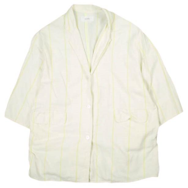 KiiRA キーラ 24SS Stripe jacket インドコットン ストライプジャケット ki-4417 ONE SIZE Ivory/Lime アウター g25882 | 