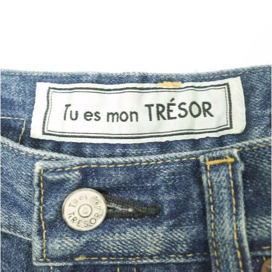Tu es mon TRESOR トゥ エ モン トレゾア 日本製 ANTIQUE JEANS 3YEAR サイドリボン デニムパンツ AJC-3Y 2 Indigo caqu サキュウ ジーンズ |  | 02