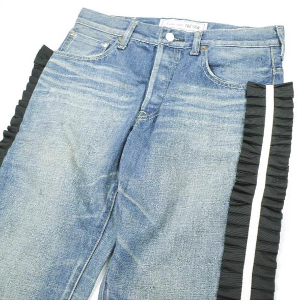 Tu es mon TRESOR トゥ エ モン トレゾア 日本製 ANTIQUE JEANS 3YEAR サイドリボン デニムパンツ AJC-3Y 2 Indigo caqu サキュウ ジーンズ |  | 03
