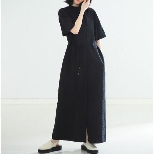 Demi-Luxe BEAMS デミルクス ビームス 22SS サッカーダブルコードワンピース 64-26-0022-594 38 ブラック シアサッカー シャツ ロング |  | 02