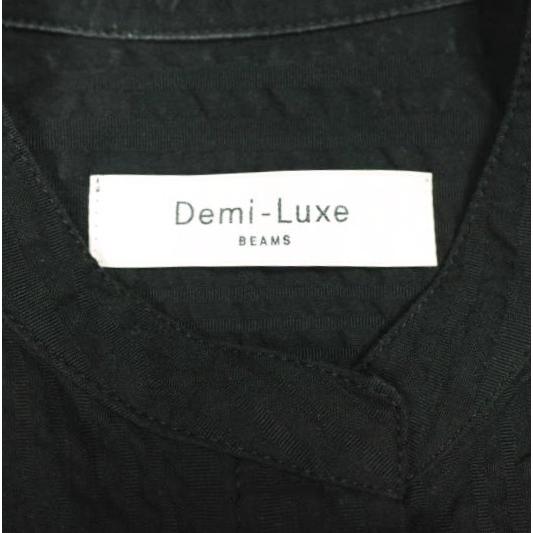 Demi-Luxe BEAMS デミルクス ビームス 22SS サッカーダブルコードワンピース 64-26-0022-594 38 ブラック シアサッカー シャツ ロング |  | 03