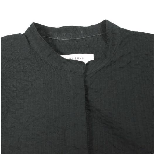 Demi-Luxe BEAMS デミルクス ビームス 22SS サッカーダブルコードワンピース 64-26-0022-594 38 ブラック シアサッカー シャツ ロング |  | 04