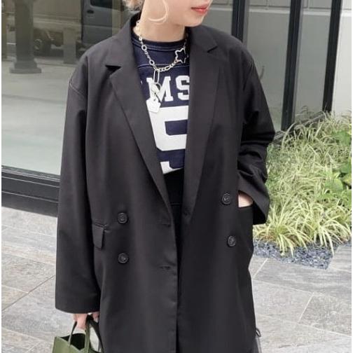 Ray BEAMS レイビームス 22AW ビッグシルエットダブルジャケット 61-16-0022-462 1 BLACK テーラード アウター g25907 |  | 02