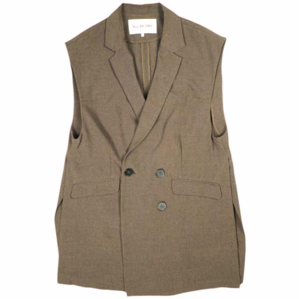 Ray BEAMS レイビームス 22SS 4ボタンダブルノースリーブジャケット 61-06-0188-462 1 BROWN ジレ ベスト トップス g25908 | 