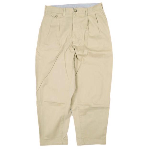 BEAMS PLUS ビームスプラス 日本製 2プリーツチノワイドアンクルパンツ 11-23-0216-874 S ベージュ コットン ボトムス g25912 | 