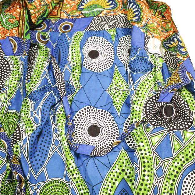 the khaki ザ・カーキ フランス製 African Print Dress アフリカンプリントラップワンピース Free ORANGE/BLUE バティック BEAMS Planets |  | 04