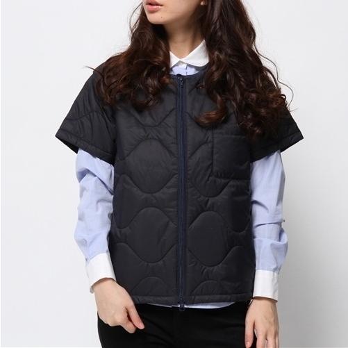 Sanca x BEAMS BOY サンカ ビームスボーイ 別注 日本製 ナイロンキルト ショートスリーブジャケット S14FVT03BOY NAVY キルティング |  | 02