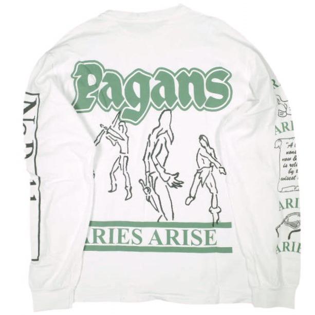 Aries アリーズ イタリア製 Warriors Long Sleeve T-Shirt プリントロングスリーブTシャツ SPAR60013 S WHITE 長袖 Pagans No Problemo |  | 01