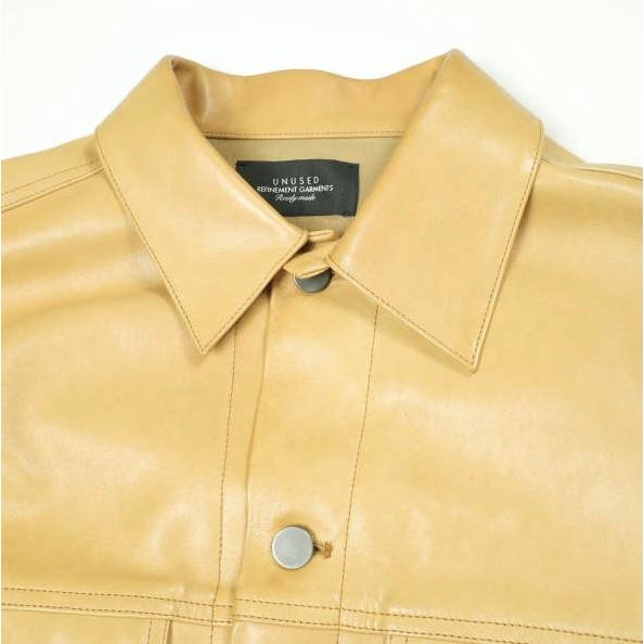 UNUSED アンユーズド 21AW 日本製 LEATHER JACKET オーバーサイズ ホースレザージャケット US2113 4 CAMEL 定価141,900円 3rd トラッカー |  | 03