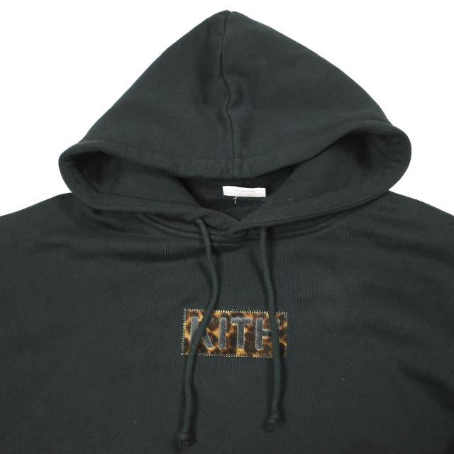 KITH NYC キス 25AW Classic Logo Leopard Applique Nelson Hoodie クラシックロゴ レオパードアップリケ ネルソン フーディー M Black |  | 03