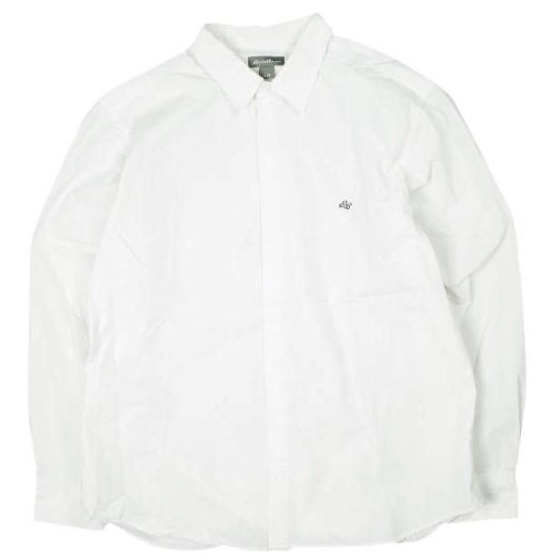Eddie Bauer エディー・バウアー コットンタイプライター スナップボタンシャツ 400822 M WHITE 長袖 EMB 刺繍 トップス g26017 | 