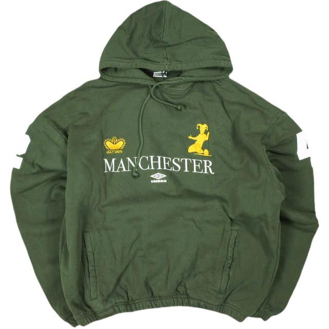 umbro x SLAM JAM アンブロ スラムジャム 25AW MANCHESTER MASKED HOODIE UBMW0395FA245 L Dark Olive スウェットプルオーバーパーカー | 