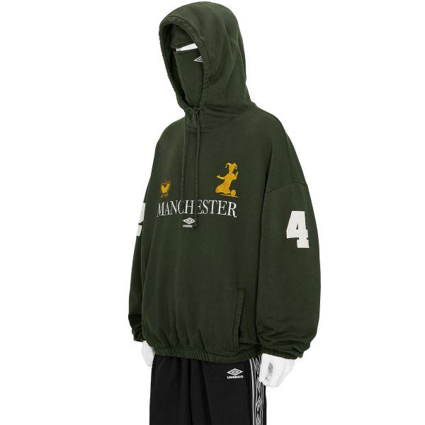 umbro x SLAM JAM アンブロ スラムジャム 25AW MANCHESTER MASKED HOODIE UBMW0395FA245 L Dark Olive スウェットプルオーバーパーカー |  | 02