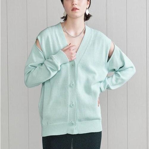 H BEAUTY＆YOUTH エイチ ビューティーアンドユース 7GAUGE COTTON SLIT CARDIGAN コットンスリットカーディガン 1628-199-0946 Free ニット |  | 02